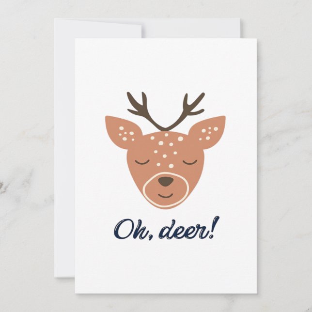 Oh Deer Deer Love Save The Deer CFlat Holiday Card Julkort (Framsida)