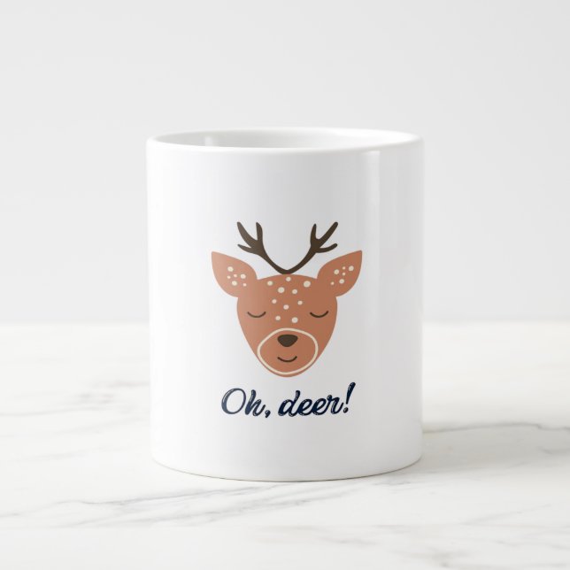 Oh Deer Deer Love Save The Deer Creative Design  Jumbo Mugg (Framsidan)