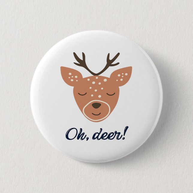 Oh Deer Deer Love Save The Deer Creative Design  Knapp (Framsida)