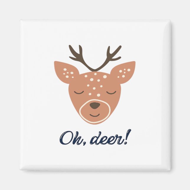 Oh Deer Deer Love Save The Deer Creative Design  Magnet (Framsidan)