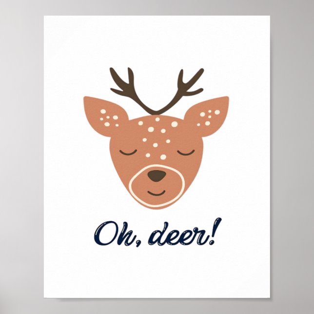 Oh Deer Deer Love Save The Deer Creative Design Poster (Framsidan)
