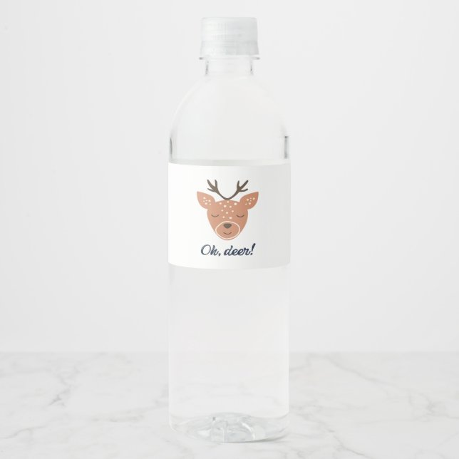 Oh Deer Deer Love Save The Deer Creative Design Vattenflaskor Etikett (Framsida)