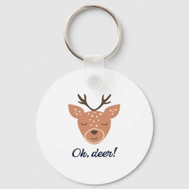 Oh Deer Deer Love Save The Deer Creative DKeychain Nyckelring (Framsida)