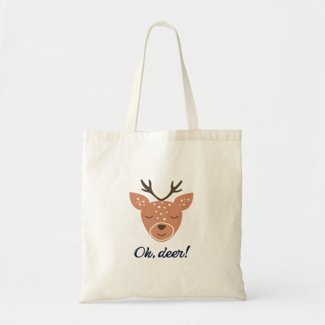 Oh Deer Deer Love Save The Deer Creative DTote Bag Tygkasse (Framsidan)