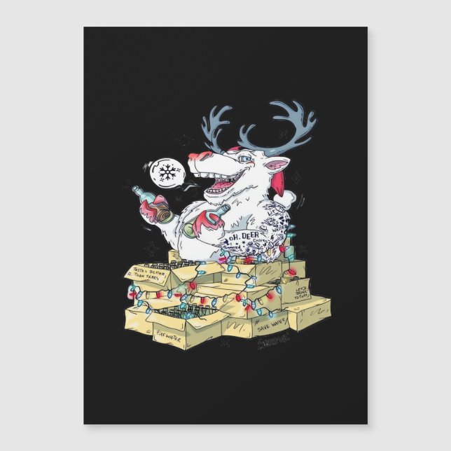Oh Deer Drunk Reindeer Celebrating Christmas Festi (Framsida)