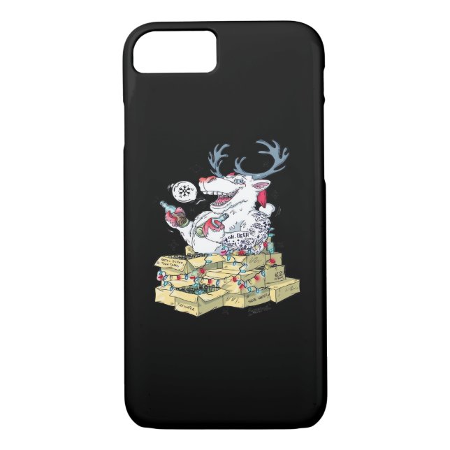 Oh Deer Drunk Reindeer Celebrating Christmas Festi Case-Mate iPhone Skal (Baksida)