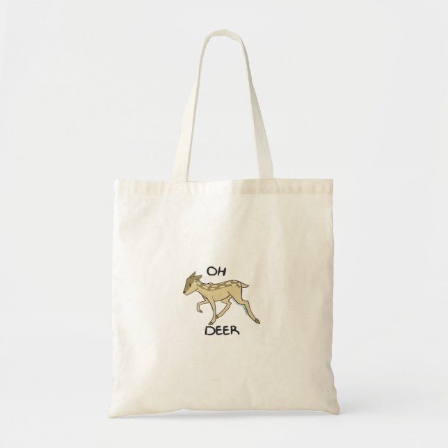 Oh Deer Elegant Timeless Style Tote Bag Tygkasse (Framsidan)