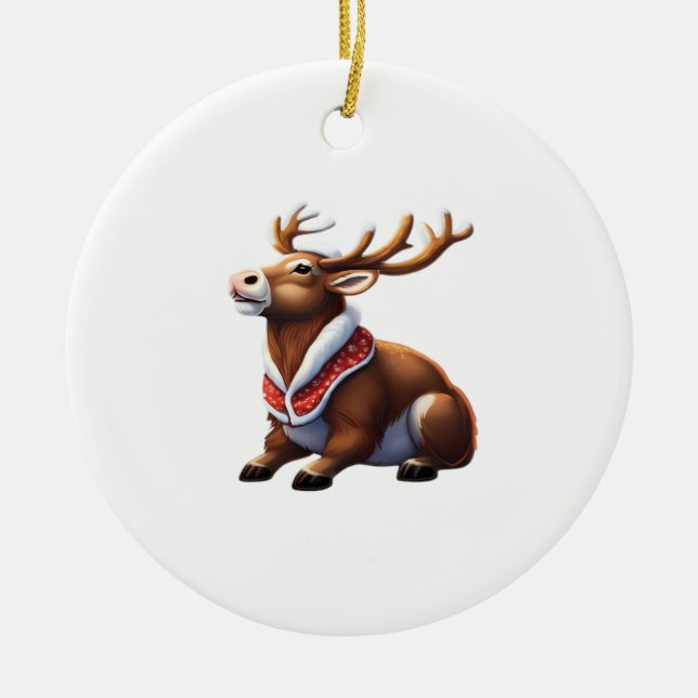 Oh Deer Energisk Modern Design Julgransprydnad Keramik (Framsidan)