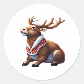 Oh Deer Energisk Modern Design Runt Klistermärke