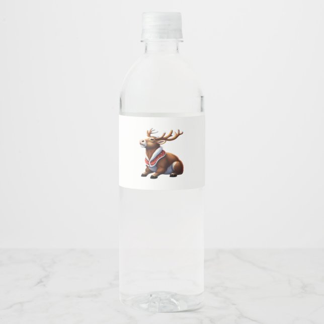 Oh Deer Energisk Modern Design  Vattenflaskor Etikett (Framsida)