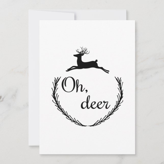 Oh Deer Funny Style Design Julkort (Framsida)