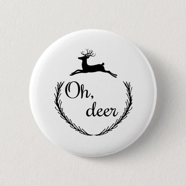 Oh Deer Funny Style Design  Knapp (Framsida)