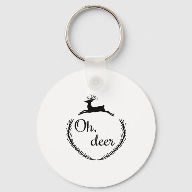 Oh Deer Funny Style Design Nyckelring (Framsida)
