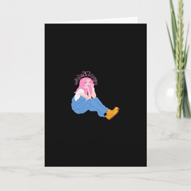 Oh Deer Graphic Artistic DesigFolded Greeting Card Kort (Framsida)