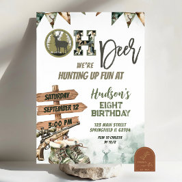 Oh Deer Hunting Camo Birthday Invitation Inbjudningar