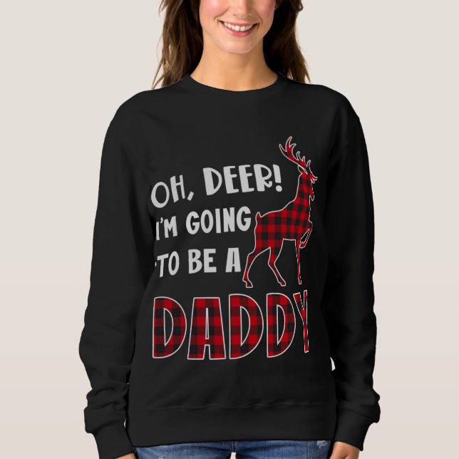 Oh Deer I'm Going To Be a Daddy Plaid Reindeer Chr T Shirt (Framsida)