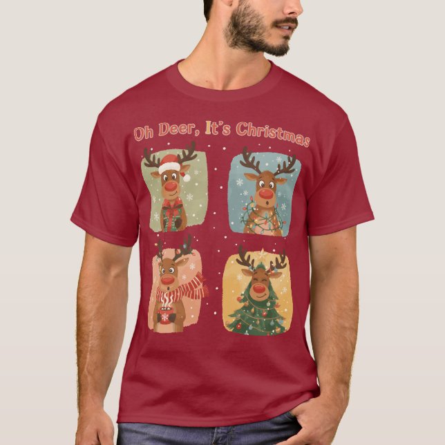 Oh Deer It’s Christmas Funny Design T Shirt (Framsida)