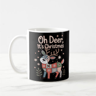 Oh Deer Its Christmas Miniature Patchwork Squares Kaffemugg