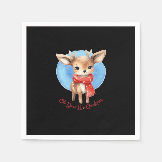 Oh Deer Its Christmas Retro Classic Design  Pappersservett (Framsidan)