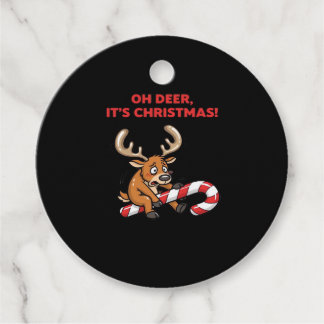 Oh Deer Its Christmas Stressed Reindeer With Sweet Gåvor Etiketter