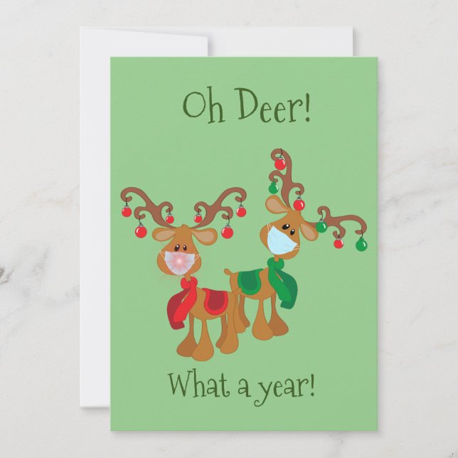 OH Deer jul ren ansiktsmask 2021 Julkort (Framsida)
