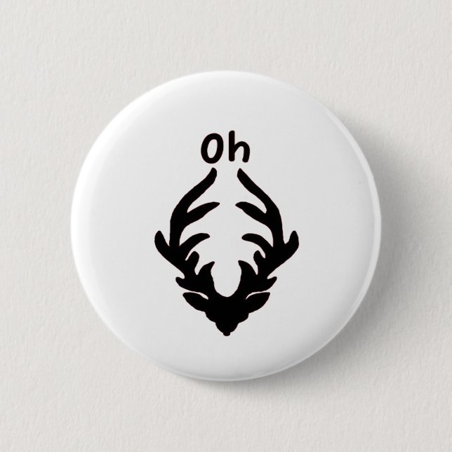 Oh Deer Konstnärlig Ren Stil  Knapp (Framsida)