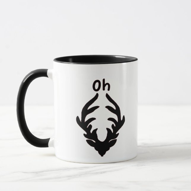 Oh Deer Konstnärlig Ren Stil Mugg (Vänster)