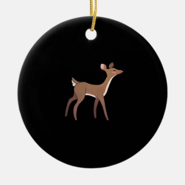 Oh Deer Me Whimsical Creative Design Julgransprydnad Keramik (Framsidan)