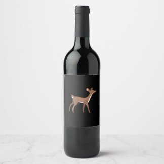 Oh Deer Me Whimsical Creative Design  Vinflaska Etikett