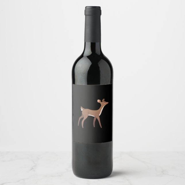 Oh Deer Me Whimsical Creative Design  Vinflaska Etikett (Framsida)