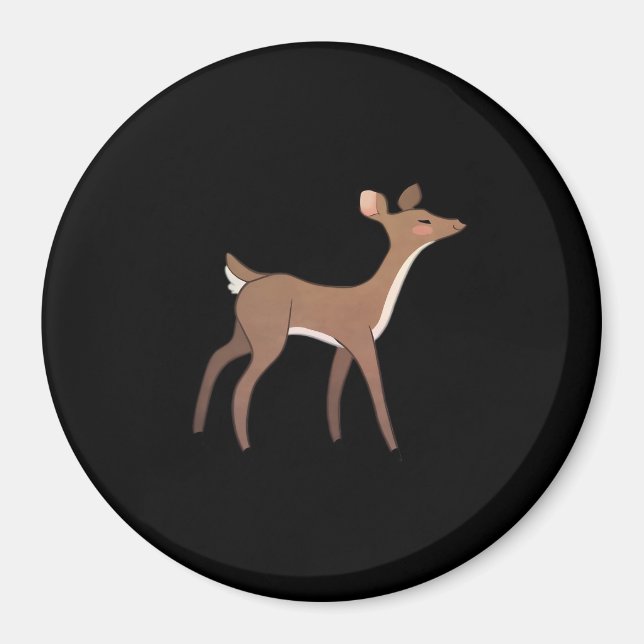 Oh Deer Me Whimsisk Kreativ Design  Magnet (Framsidan)