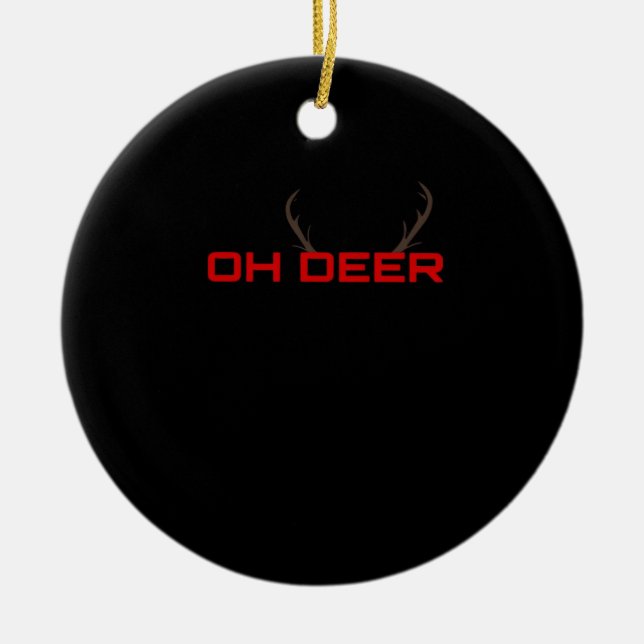 Oh Deer Minimal Aesthetic Vibe Julgransprydnad Keramik (Framsidan)