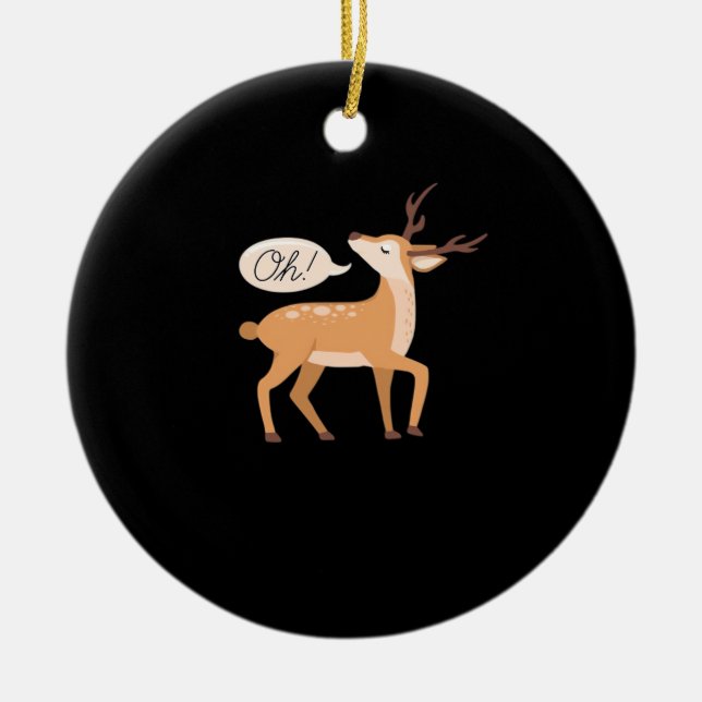 Oh Deer Minimal Clean Aesthetic Ornament (Framsidan)