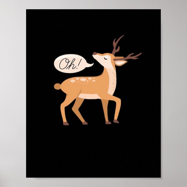 Oh Deer Minimal Clean Aesthetic  Poster (Framsidan)