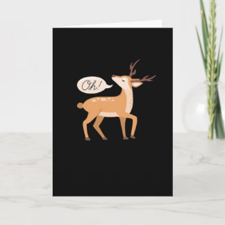 Oh Deer Minimal Clean AesthetiFolded Greeting Card Kort
