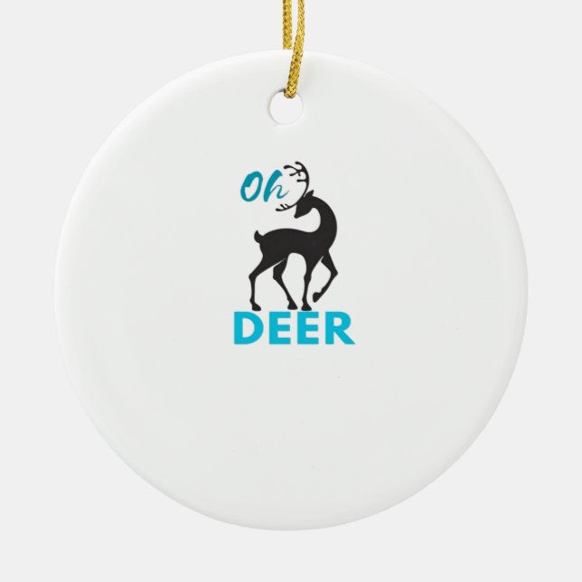 Oh Deer Minimal Design Julgransprydnad Keramik (Framsidan)