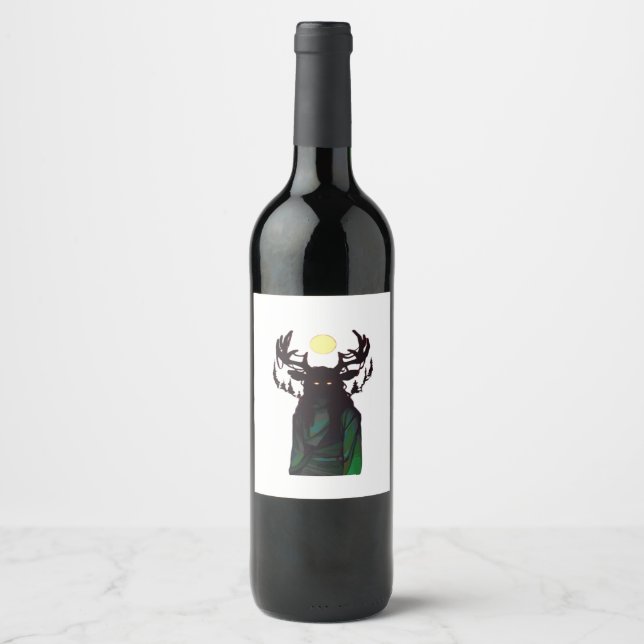 Oh Deer Minimal Design  Vinflaska Etikett (Framsida)