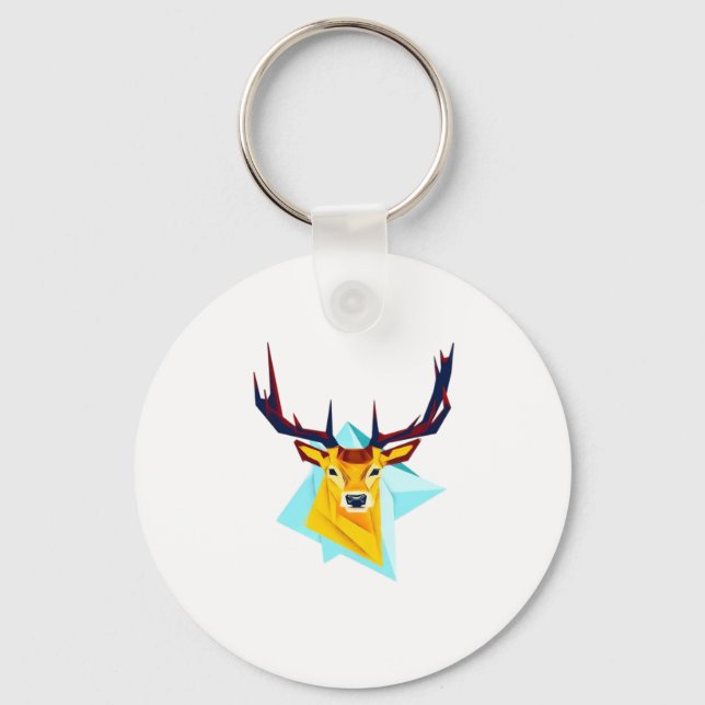 Oh Deer Minimal Rustic Style Keychain Nyckelring (Framsida)