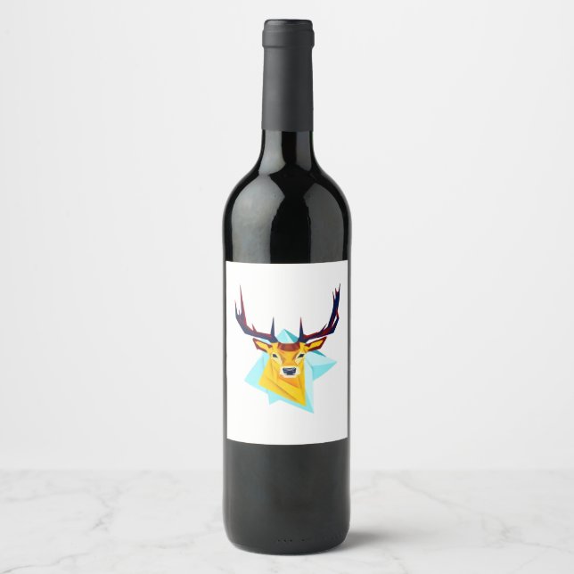 Oh Deer Minimal Rustic Style  Vinflaska Etikett (Framsida)