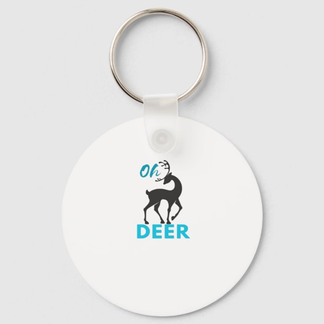 Oh Deer Minimalistisk Design Nyckelring (Framsida)