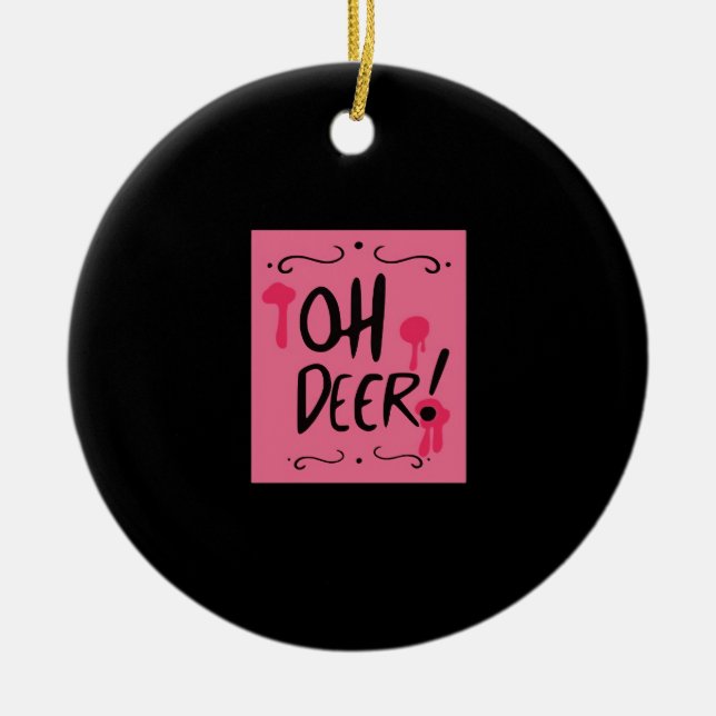 Oh Deer Minimalistisk Estetik Julgransprydnad Keramik (Framsidan)