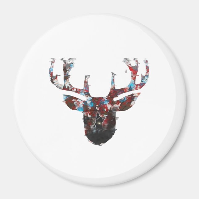 Oh Deer Minimalistisk Stil  Magnet (Framsidan)