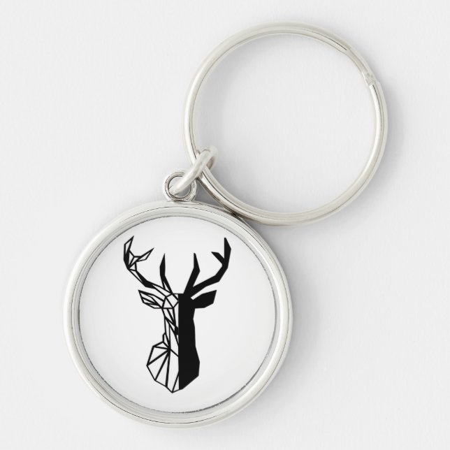 Oh Deer Mjuk Minimalistisk Känsla  Rund Silverfärgad Nyckelring (Framsidan)