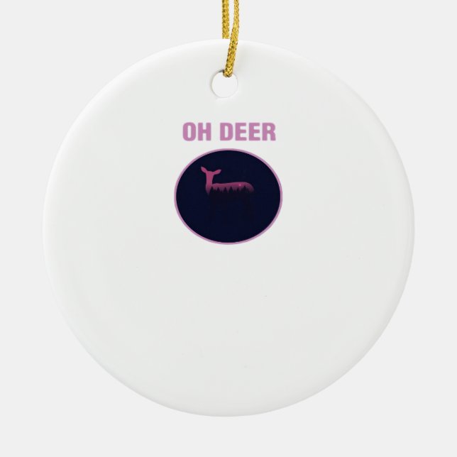 Oh Deer Modern Aesthetic Julgransprydnad Keramik (Framsidan)