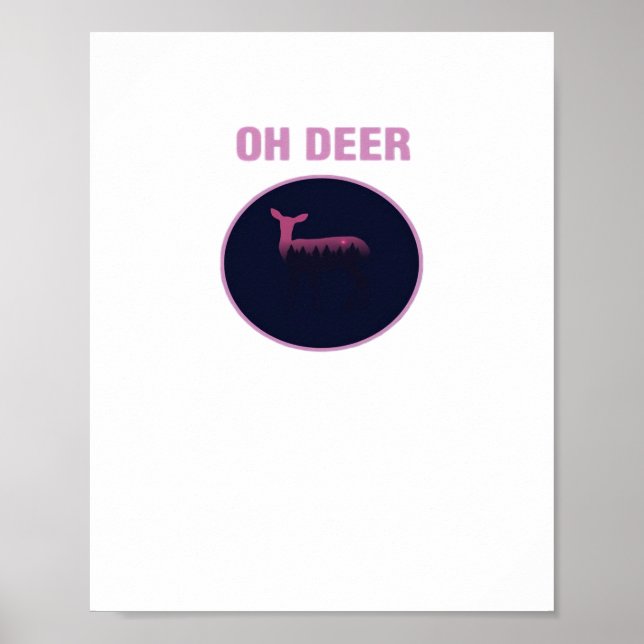 Oh Deer Modern Aesthetic  Poster (Framsidan)