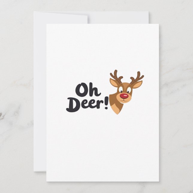 Oh Deer Modern Aesthetic Style Julkort (Framsida)