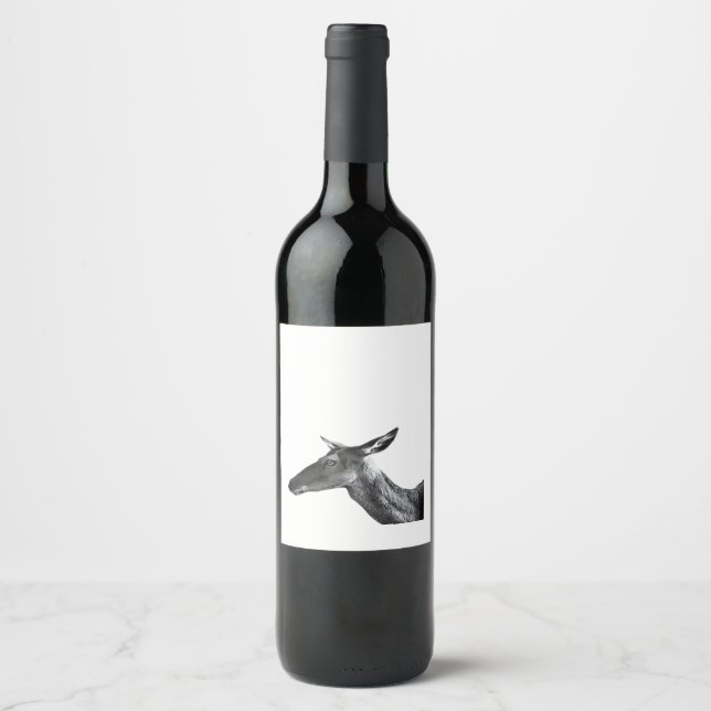 Oh Deer Modern Aesthetic Vibe  Vinflaska Etikett (Framsida)