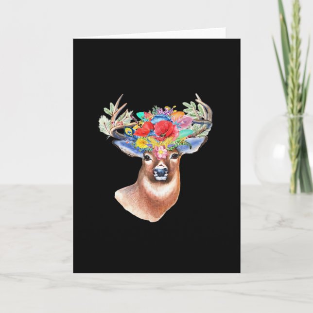 Oh Deer Modern Artistic Style Folded Greeting Card Kort (Framsida)