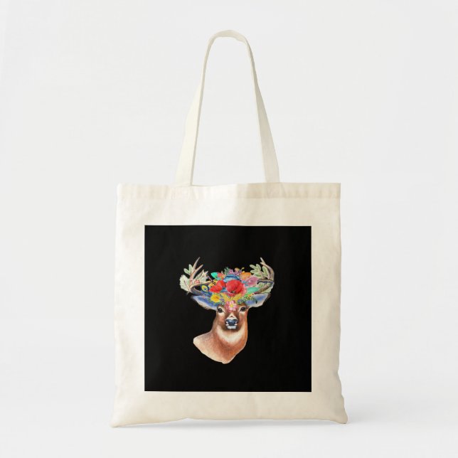 Oh Deer Modern Artistic Style Tote Bag Tygkasse (Framsidan)