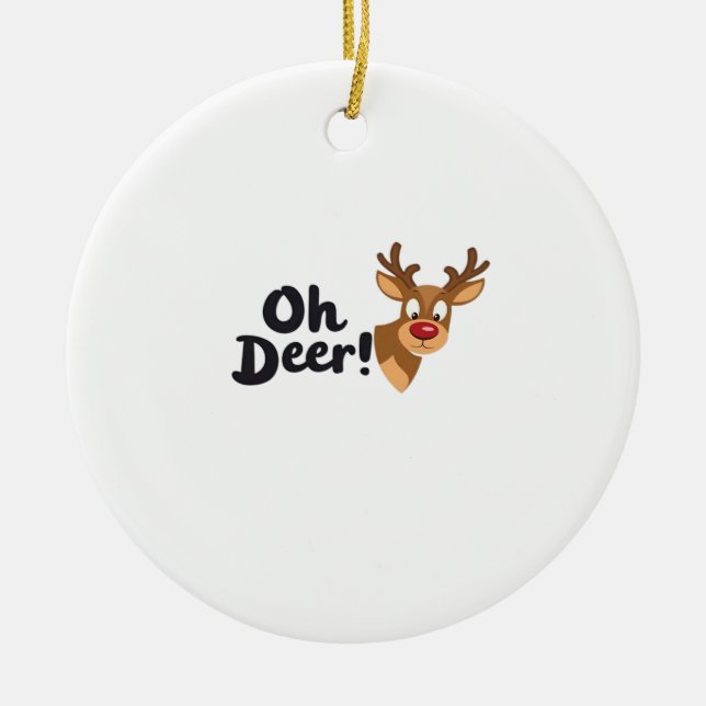 Oh Deer Modern Estetisk Stil Julgransprydnad Keramik (Framsidan)